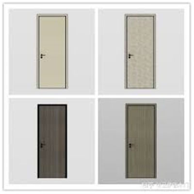 Porte di entrata di legno placcate di alluminio della porta di Gray Color With Lock Single usate per la Camera